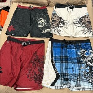Bundle of 4 Affliction Boardshorts sz40